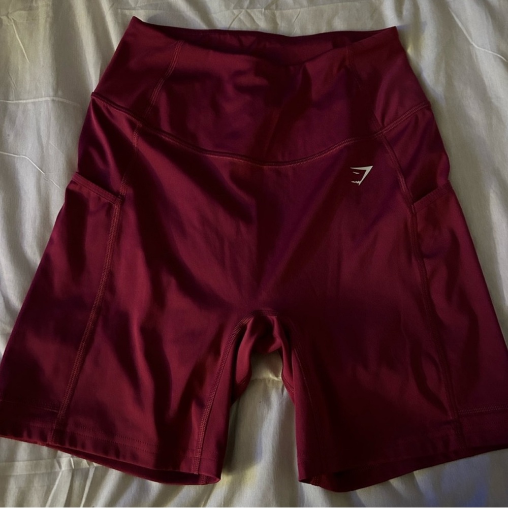Gymshark Red Bike Shorts High Waist Performance